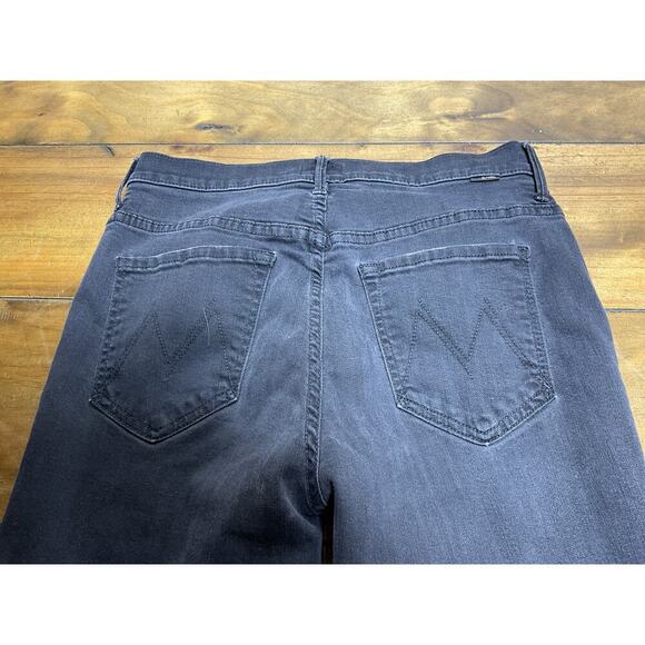 Mother Women's Stunner Zip Ankle Step Fray Not Guilty Black Jeans, Size 28 - Picture 9 of 13